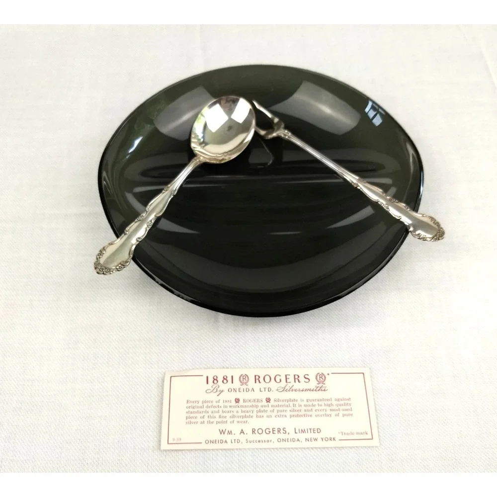 1881 Rogers Oneida‎ FLIRTATION Silverplate Fork & Spoon w/Divided Dish Orig. Box